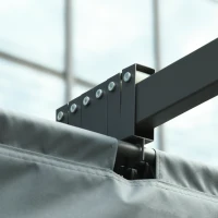 Outsunny Pergola-Pavillon mit einstellbarem Stoffdach witterungsbeständig wasserabweisend Sonnenschutz Polyester Stahl Grau 3,6 x 3 x 2,27 m(m-11)