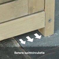 Outsunny Gereedschapsschuur 4 vakken Gereedschapsschuur Gereedschapskast schuur naturel / grijs(m-7)