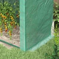 Outsunny Gewächshaus mit Fernster, Tür, Foliengewächshaus aus Stahl, Treibhaus mit PE-Gitterfolie für Balkon, Garten, Tomatenhaus 300x100x200cm, Tomatengewächshaus für Gemüse, Blumen, Pflanzen, Grün(m-11)