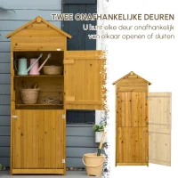 Outsunny Huisdiertrap Hondentrap, 3 treden, grenenhout, 46 cm x 54 cm x 42,5 cm, Bruin + Zwart(m-6)