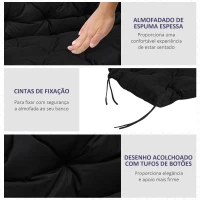 Outsunny Almofada para Banco com Encosto 100x98x8 cm Almofada de Banco de 3 Lugares com 6 Cordões de Fixação para Jardim(m-6)