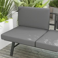 Outsunny Divano da Giardino 3 in 1 Reclinabile su 5 Posizioni con Cuscini, 180x63.5x68 cm, Grigio(m-9)