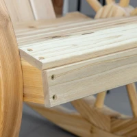 Outsunny Wooden Adirondack Rocking Chair Reclining Armchair Outdoor Garden Furniture Patio Porch Rocker - Natural(m-12)