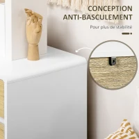 HOMCOM Commode 4 tiroirs design scandinave pour couloir chambre salon salle de bain 80 x 40 x 79,5 cm blanc et aspect bois(m-6)
