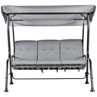 Outsunny Outdoor 3-person Metal Porch Swing Chair Bench, Grey(m-13)
