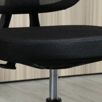 Vinsetto Sedia da Ufficio Ergonomica con Supporto Lombare e Altezza Regolabile, 45x45x78-88 cm, Nero(m-9)