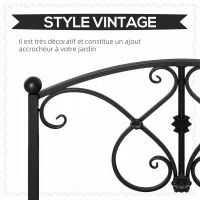 Outsunny Pont de jardin en métal décoration de jardin avec garde-corps latéraux charge maximale 150 kg 102 x 48 x 49 cm noir(m-4)
