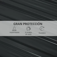 Outsunny Juego de 12 Paneles para Tejado de Acero Galvanizado 7m² para Caseta de Herramientas Cobertizo 129x45cm Gris Oscuro(m-6)