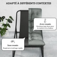 Outsunny Lot de 2 fauteuils à bascule extérieur avec coussins épais, siège tissu textilène respirant et cadre en acier, gris(m-5)