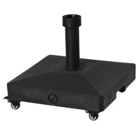 Outsunny Sonnenschirmständer befüllbar bis 20 kg Sonnenschirm mit Roller Schirmständer für Schirmstangen 38/48 mm Sonnenschirmfuß für Garten Terrasse Balkon Schwarz(m-12)