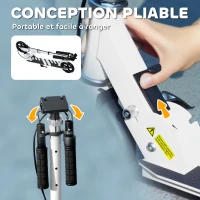 AIYAPLAY Trottinette enfants 3 à 8 ans, trottinette pliable à 2 roues LED roues lumineuses, 4 réglages en hauteur, blanc(m-7)