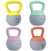 SPORTNOW 4kg/6kg/8kg/10kg Soft Kettlebell, Set of 4 Kettle Bell with Non-Slip Handle for Home Gym Weight Lifting and Strength Training(m-11)