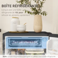 HOMCOM Réfrigérateur congélateur petit réfrigérateur 91 L étagères modulables design sous-comptoir 47,5 x 44,2 x 84 cm noir(m-5)