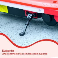 AIYAPLAY Trotinete Elétrica para Crianças Máx. 10 km/h Motor 80 W Autonomia Máxima 8 km Trotinete com Luzes LED Travão Traseiro 76x46x93 cm Vermelho(m-8)