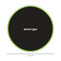 SPORTNOW Replacement Trampoline Mat with Spring Pull Tool, 72 V-Hooks, for 12ft Trampoline using 14cm Springs, Green(m-3)