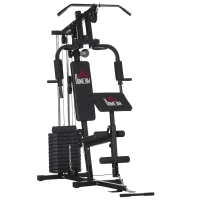 HOMCOM Fitness-Station mit 12 Gewichtsblöcken à 5,5 kg für ein umfassendes Training - 135 x 103 x 210 cm(m-6)