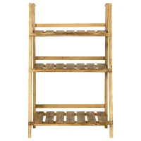 Outsunny Pflanzentreppe Blumenbank Blumentreppe Blumenregal Pflanzregal Blumenständer 3 Stufen Tannenholz Dunkelbraun 60 x 37 x 93 cm(m-11)