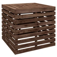 Outsunny Außenlagerbox 2 in 1 für Schirmständer, Terrassenbeistelltisch mit Sonnenschirmloch aus Holz(m-6)