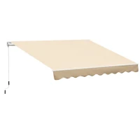 Outsunny Manuell ausziehbare Markise 295 x 245 cm mit Kurbel, UV-Schutz, Aluminiumrahmen, beige(m-6)