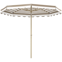 Outsunny Garten-Sonnenschirm neigbarer Sonnenschirm mit Kurbel 180 g/m² Ø 2,7 x 2,4 m Grau