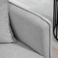 HOMCOM Schlafsofa 3-Sitzer, Schlafcouch Clic-Clac, mit 2 Kissen 195l x 89B x 87H cm Hellgrau(m-4)