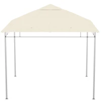 Outsunny Ersatzdach für Pavillon Pergola Zelt - Gartenzelt Polyester 180 g/m² 3 x 3 m Creme(m-1)