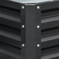 Outsunny Hochbeet Pflanzkasten, wetterbeständig, offener Boden, verzinkter Stahl, 120 cm x 60 cm x 30,5 cm, Grau(m-10)