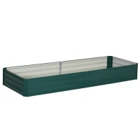 Outsunny Stahl-Hochbeet, offener Boden, einfacher Aufbau, 95L x 90,5B x 29,8H cm, Grün(m-11)