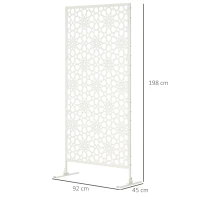 Outsunny Dekoratives weißes Außen-Panel aus Metall mit Muster - 92 x 45 x 198 cm(m-3)