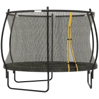 SPORTNOW Gartentrampolin Outdoor-Trampolin Sicherheitsnetz 54 Hochspannungsfedern Ø 305 x 240 cm Schwarz(m-6)