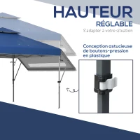 Outsunny Garten-Pop-Up-Pavillon Faltbar 5 x 3 m, Oxford-Gewebe mit 2 verstellbaren Seitenwänden, Transporttasche mit Rollen inklusive(m-4)