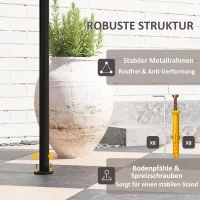 Outsunny Grillpavillon 242x149x248 cm wasserabweisend flammhemmend Gartenpavillon mit Doppelschichtdach Kaffee(m-7)