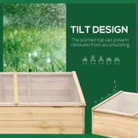 Outsunny Kas hout koude kas koude box kweekkas plantenbak voor balkon(m-4)