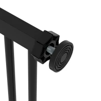 PawHut Türschutzgitter für Hunde, Absperrgitter, Schutzgitter für Haustiere, Metall, Kunststoff, 74-87 cm, Schwarz(m-9)