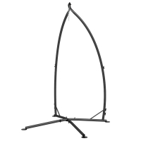 Outsunny Ständer für Hängesessel - Hängestuhl Ständer, Höhe 215 cm - Maximale empfohlene Belastung 150 kg, schwarzes Metall