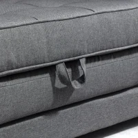 HOMCOM Canapé droit convertible 2 places - dossier capitonné - 147,5 x 75 x 85 cm - gris(m-8)