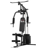 HOMCOM Fitness-Kraftstation mit 9 Gewichtsblöcken zu je 5 kg, insgesamt 45 kg, für ein komplettes Training - 200 x 135 x 103 cm(m-1)