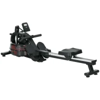 SPORTNOW Wasser-Rudergerät Heimtrainer 6 Widerstandsstufen LCD-Multifunktionsdisplay Stahl PC Schwarz(m-6)