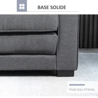 HOMCOM Canapé droit convertible 2 places - dossier capitonné - 147,5 x 75 x 85 cm - gris(m-7)