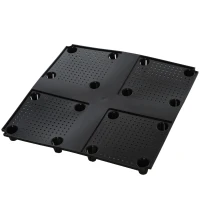 Outsunny Hochbeet, Pflanzkasten mit Abflusslöchern, Blumenkasten im Rattan-Look, Kunststoff, Braun, 40 x 40 x 44 cm(m-11)