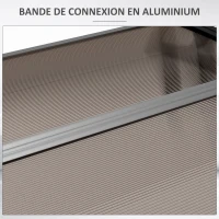Outsunny Türdach Vordach aus Polycarbonat Aluminium gegen Regen und UV(m-4)