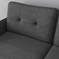 HOMCOM 2-Sitzer-Sofa im skandinavischen Design mit Leinenoptik und Paspeln 139 x 68 x 80 cm in Dunkelgrau(m-4)