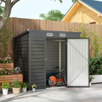 Outsunny Gartenhaus 2,3m² - für Werkzeuge - abschließbares Gartenhaus - Größe 191L x 130B x 166,5-183H cm - Stahl(m-2)