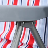 Outsunny Set of 2 Garden Sun Lounger Outdoor Reclining Seat Cushioned Seat Foldable Adjustable Recliner Red and White(m-10)