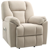 HOMCOM Relaxsessel mit Massagefunktion und Heizung, elektrisch mit verstellbarer Rückenlehne, USB-Anschlüssen, Fernbedienung, Beige