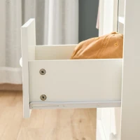 HOMCOM Schrank mit Tür und 5 Regalen, 3 Fächern, 2 Schubladen, Aufbewahrungsmöbel in Weiß für Schlafzimmer, Wohnzimmer, Büro(m-5)