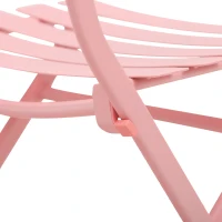 Outsunny Klappbares Bistro-Gartenmöbel-Set - quadratischer Tisch 60L x 60B x 71H cm mit 2 Stühlen - Pulverbeschichtetes Metall in Rosa(m-4)