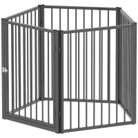 PawHut Hondenpark, dierpark, 5 panelen, draagbare opvouwbare omheining, veilig, zwart