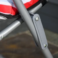 Outsunny Set of 2 Garden Sun Lounger Outdoor Reclining Seat Cushioned Seat Foldable Adjustable Recliner Red and White(m-11)