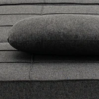 HOMCOM 3-in-1 Einzelsofa umwandelbarer Sessel Bett Liegestuhl Hocker - 5-fach verstellbare Rückenlehne klappbare Fußablage - 200 kg Traglast, Metallrahmen und grauer Leinenstoff(m-4)